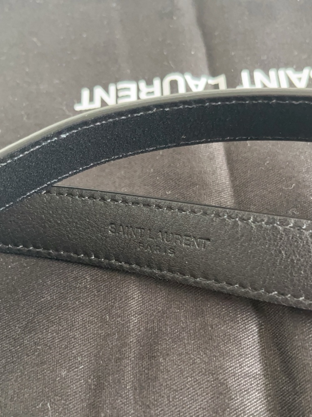 Saint Laurent  YSL Cassandre leather thin belt - Picture 9 of 13